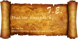 Thaller Euszták névjegykártya
